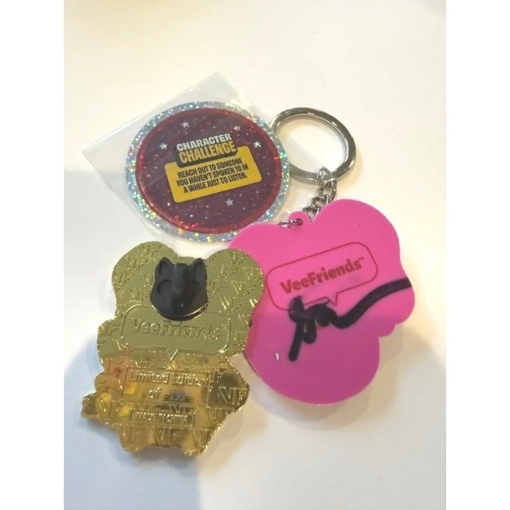 VeeFriends Empathy Elephant Rainbow New year You Pin 199 Keychain Signed Set